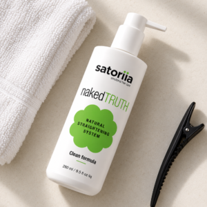 Satoriia nakedtruth current packaging in an overhead flat-lay.