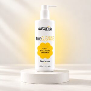 Satoriia trueCLEANSE in current English packaging — studio product display.