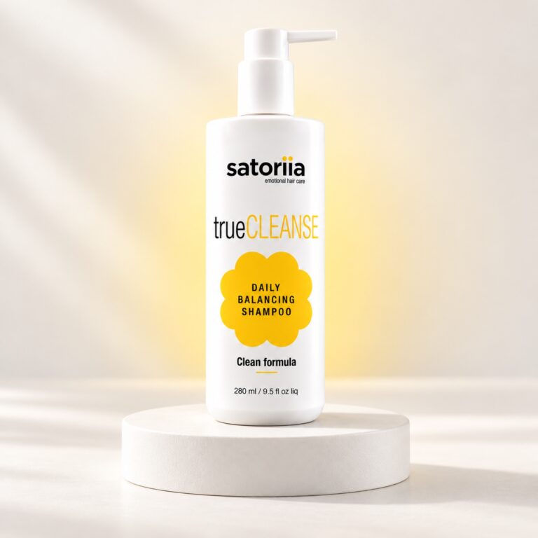 Satoriia trueCLEANSE in current English packaging — studio product display.